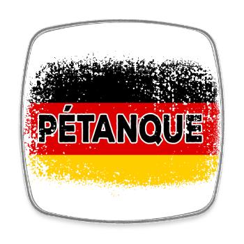Petanque Deutschland Fahne Boule Spieler - Viereckiger Kühlschrankmagnet - Weiß - Vorne