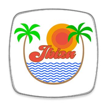 Ibiza - Viereckiger Kühlschrankmagnet - Weiß - Vorne