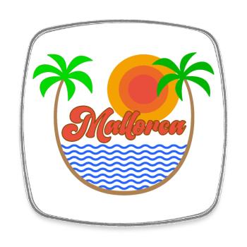 Mallorca - Viereckiger Kühlschrankmagnet - Weiß - Vorne