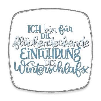 Winterschlaf - Viereckiger Kühlschrankmagnet - Weiß - Vorne