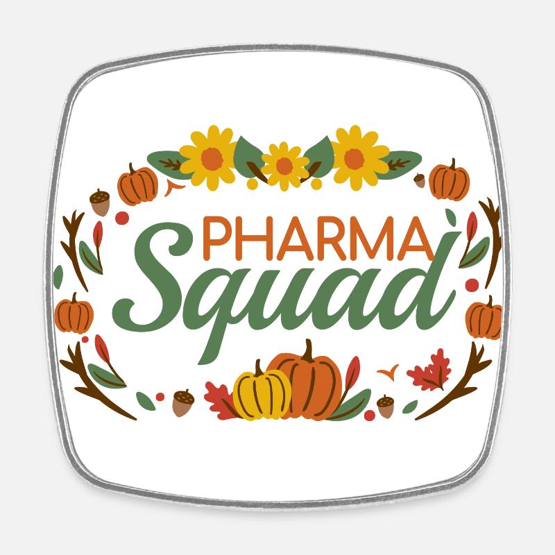 Apotheke | Pharma Squad herbstfarben - Viereckiger Kühlschrankmagnet - Weiß