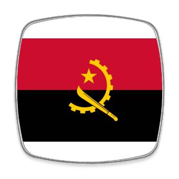 Angola - Square fridge magnet - white - Front