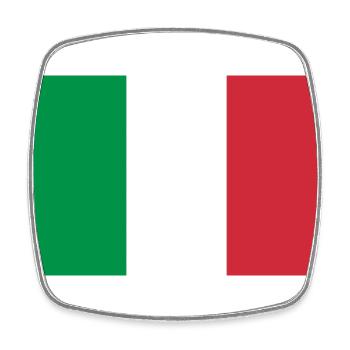 Italy - Square fridge magnet - white - Front