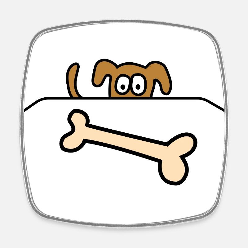 Bone Dog - Square fridge magnet - white