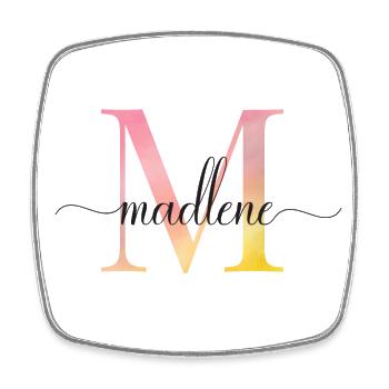 M | Monogramm | Name | Madlene |Watercolor - Viereckiger Kühlschrankmagnet - Weiß - Vorne