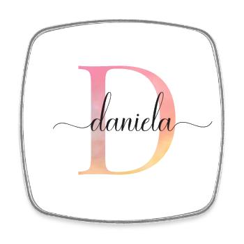 D| Monogramm | Name | Daniela |Watercolor - Viereckiger Kühlschrankmagnet - Weiß - Vorne