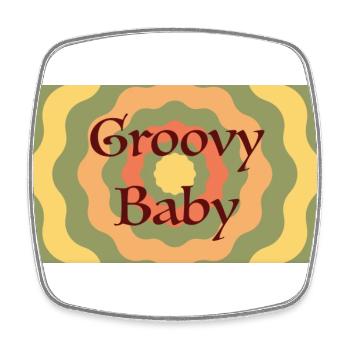 Groovy Baby - Viereckiger Kühlschrankmagnet - Weiß - Vorne