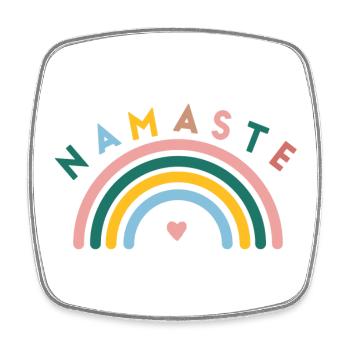 Namaste! Regenbogen, personalisierbar - Viereckiger Kühlschrankmagnet - Weiß - Vorne