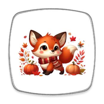 Fuchs Herbst 10 - Viereckiger Kühlschrankmagnet - Weiß - Vorne