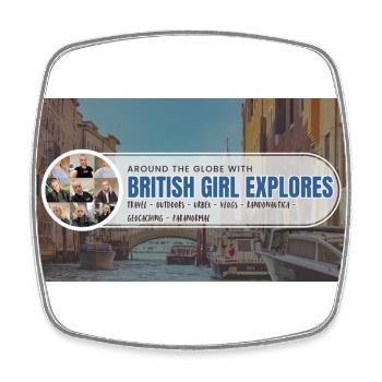 Tour du monde avec British Girl explore - Magnet carré - blanc - Devant