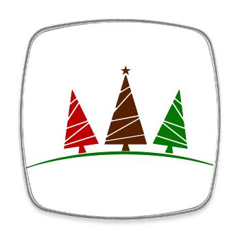 Sapins de Noël - Magnet carré - blanc - Devant