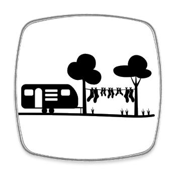 5 Paar Socken Camping Design Wohnwagen - Viereckiger Kühlschrankmagnet - Weiß - Vorne