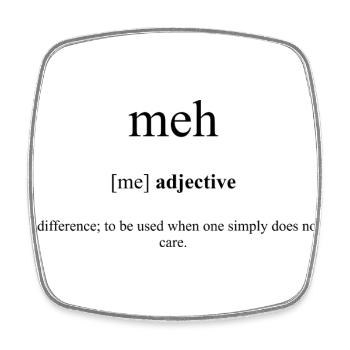 Meh Definition Dictionary - Viereckiger Kühlschrankmagnet - Weiß - Vorne