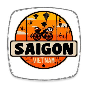 Saigon, Viêt Nam - Magnet carré - blanc - Devant