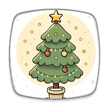 Believe in Magic Christmas Tree Design - Square fridge magnet - white - Front