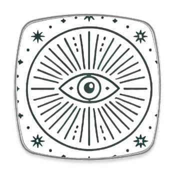 Inner Eye Radiance Graphic Badge - Square fridge magnet - white - Front