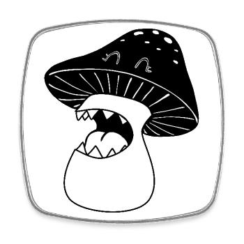Mushroom Monster - Square fridge magnet - white - Front
