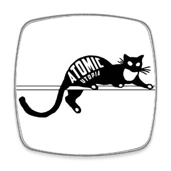 Atomic Utopia - Cat - Square fridge magnet - white - Front