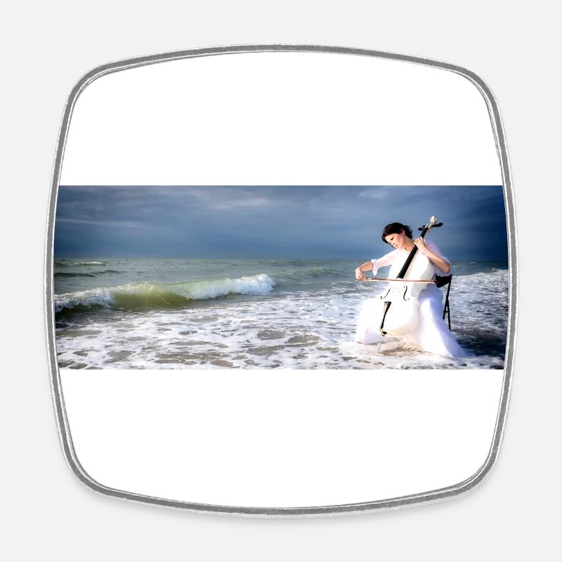 Water music - Square fridge magnet - white