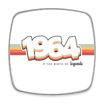 1964 Die Geburt der Legenden - Viereckiger Kühlschrankmagnet - Weiß - Vorne