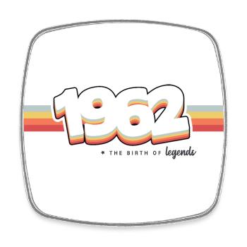 1962 Die Geburt der Legenden - Viereckiger Kühlschrankmagnet - Weiß - Vorne