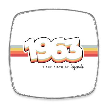 1963 Die Geburt der Legenden - Viereckiger Kühlschrankmagnet - Weiß - Vorne