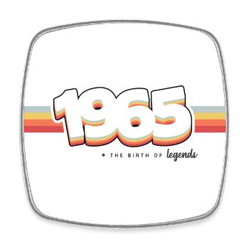 1965 The birth of legends - Square fridge magnet - white - Front