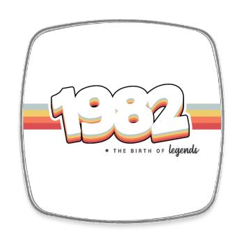 1982 the birth of legends - Square fridge magnet - white - Front