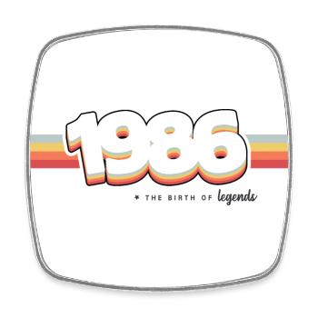 1986 the birth of legends - Square fridge magnet - white - Front