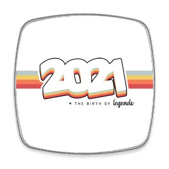 2021 Die Geburt der Legenden - Viereckiger Kühlschrankmagnet - Weiß - Vorne