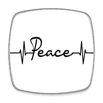 Peace - Viereckiger Kühlschrankmagnet - Weiß - Vorne