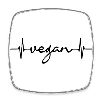 Végétalien - Magnet carré - blanc - Devant