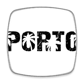 Porto Portugal Beach Palms - Square fridge magnet - white - Front