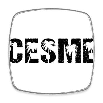 Cesme Palmiers Turquie Çeşme - Magnet carré - blanc - Devant