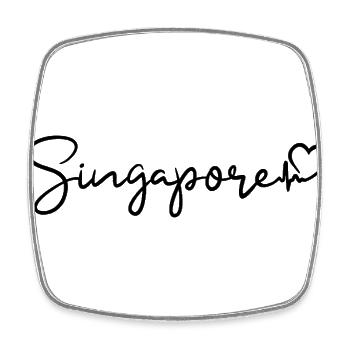 Singapour Heartbeat Singapour - Magnet carré - blanc - Devant