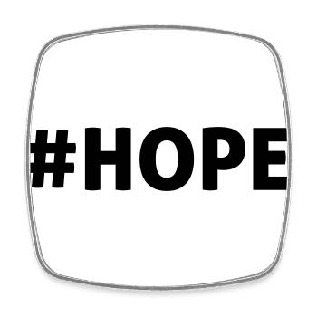 #Hope - Viereckiger Kühlschrankmagnet - Weiß - Vorne