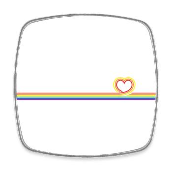 Regenbogen Herz LinienBanner - Viereckiger Kühlschrankmagnet - Weiß - Vorne