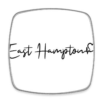 East Hampton Herzschlag - Viereckiger Kühlschrankmagnet - Weiß - Vorne