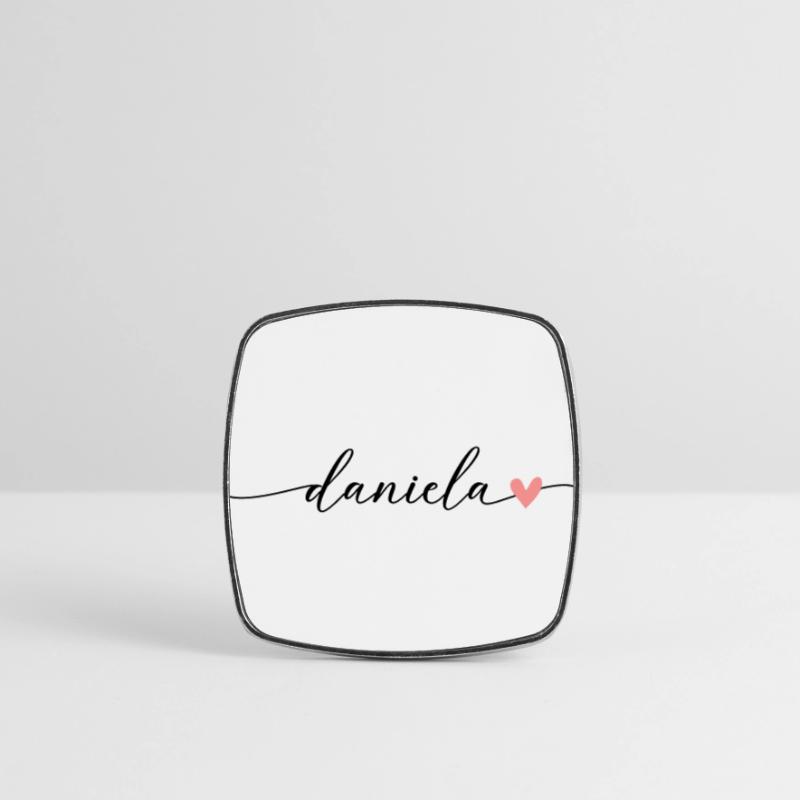Daniela Last name First name Calligraphy Script Square fridge magnet