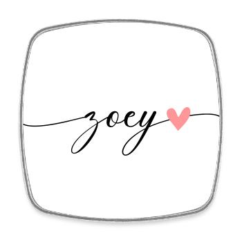 Zoey Nom Prénom Calligraphie Script - Magnet carré - blanc - Devant