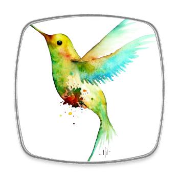 Kolibri - Viereckiger Kühlschrankmagnet - Weiß - Vorne
