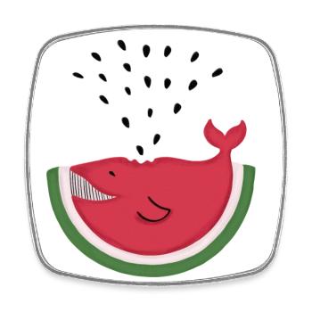 Sommer Wahl - Wassermelone - Viereckiger Kühlschrankmagnet - Weiß - Vorne