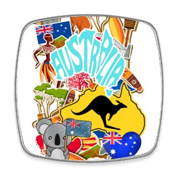 Australien, Känguru. - Viereckiger Kühlschrankmagnet - Weiß - Vorne