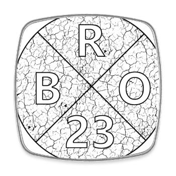 Bro 23 - Viereckiger Kühlschrankmagnet - Weiß - Vorne