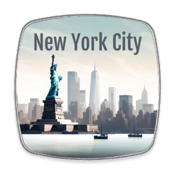 New York City Simple - Magnet carré - blanc - Devant