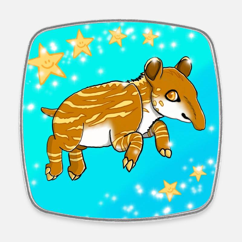 Tapir - Viereckiger Kühlschrankmagnet - Weiß
