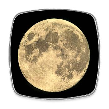 Vollmond am Nachthimmel - Viereckiger Kühlschrankmagnet - Weiß - Vorne