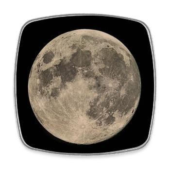 Vollmond am Nachthimmel - Viereckiger Kühlschrankmagnet - Weiß - Vorne
