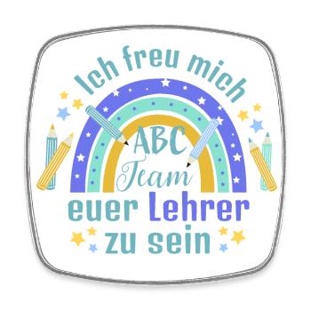 Teacher - Square fridge magnet - white - Front