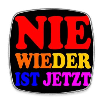 Never again is now - Square fridge magnet - white - Front